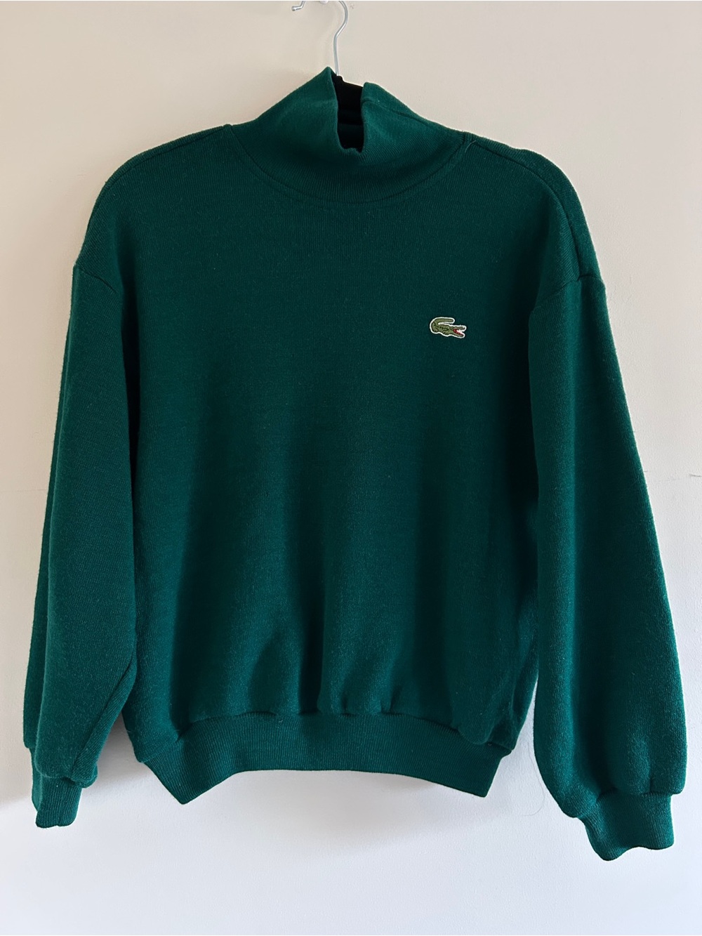 Vintage Lacoste Emerald Green Turtleneck Sweater, Size L